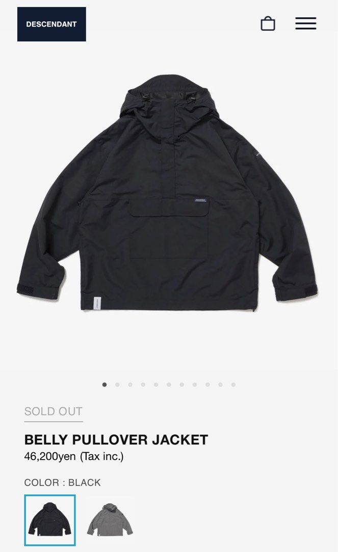 DESCENDANT/BELLY PULLOVER JACKET (BLACK)