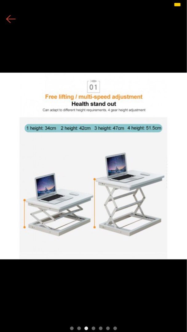 Desk riser (Category: Other Home Furniture) located in Cyberjaya. Submitted by shsna (Listing ID 1221698121, Image 3). Description: Desk riser adjustable heights Bought from shopee Sturdy material Must collect in cyberjaya or nearby.