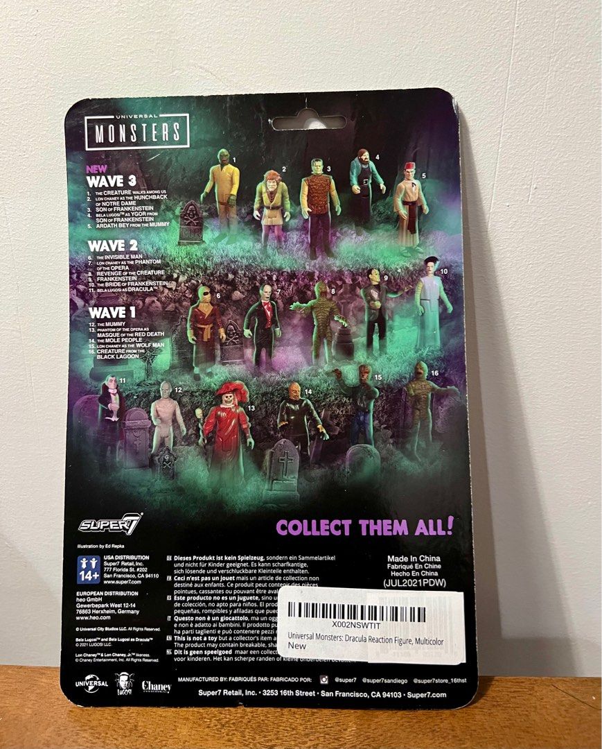 Dracula Action Figure Super7 (Category: Figurines & Statues) located in Taguig. Submitted by ManMen (Listing ID 1221801881, Image 2). Description: BNEW Sealed Dracula Action figure 3.75 in GCASH.