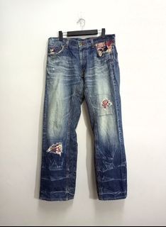 Eternal ripped distressed japanese floral tradition jeans
