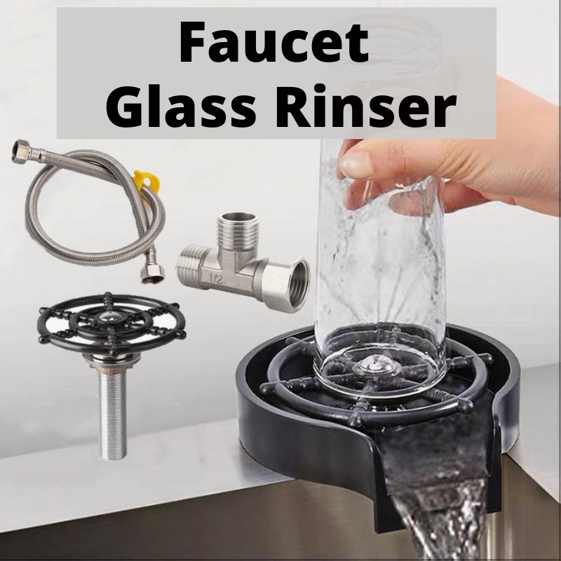 Faucet Glass Rinser Kitchen Sink Automatic Cup Washer Bar Glass Rinser