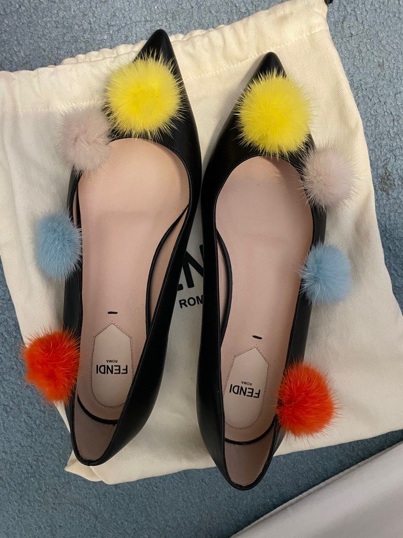Fendi pom pom shoes discount