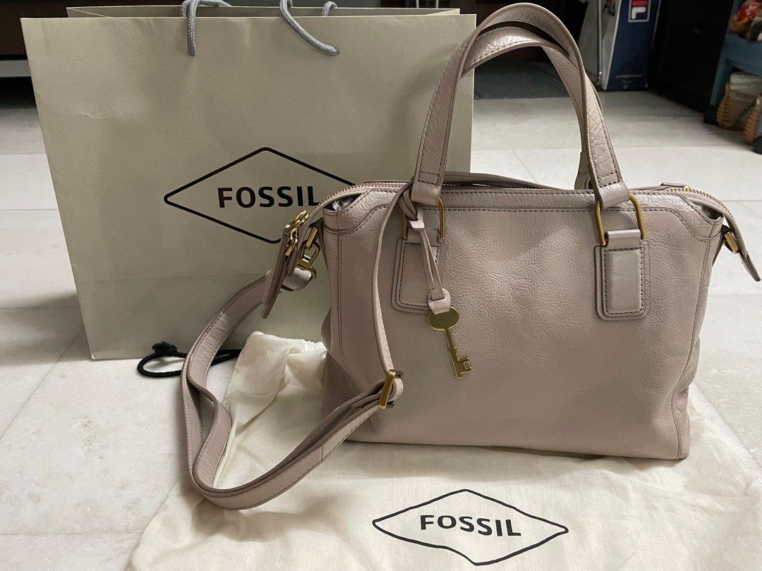 Fossil Fiona Satchel Handbag, Mineral Gray : Fossil