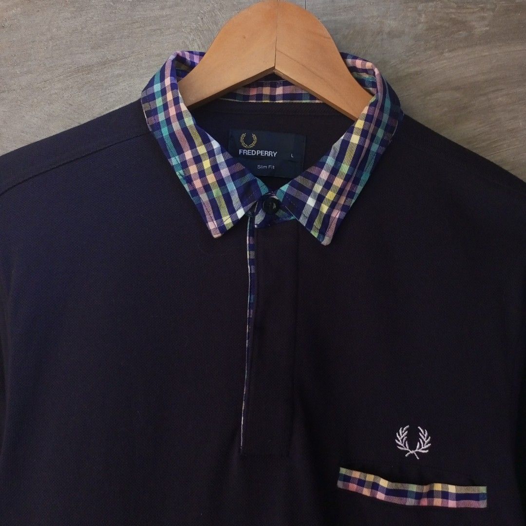 Fred perry polo checkered collar online