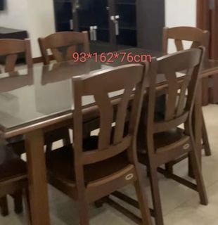 Free delivery wood dining table with 6 chairs