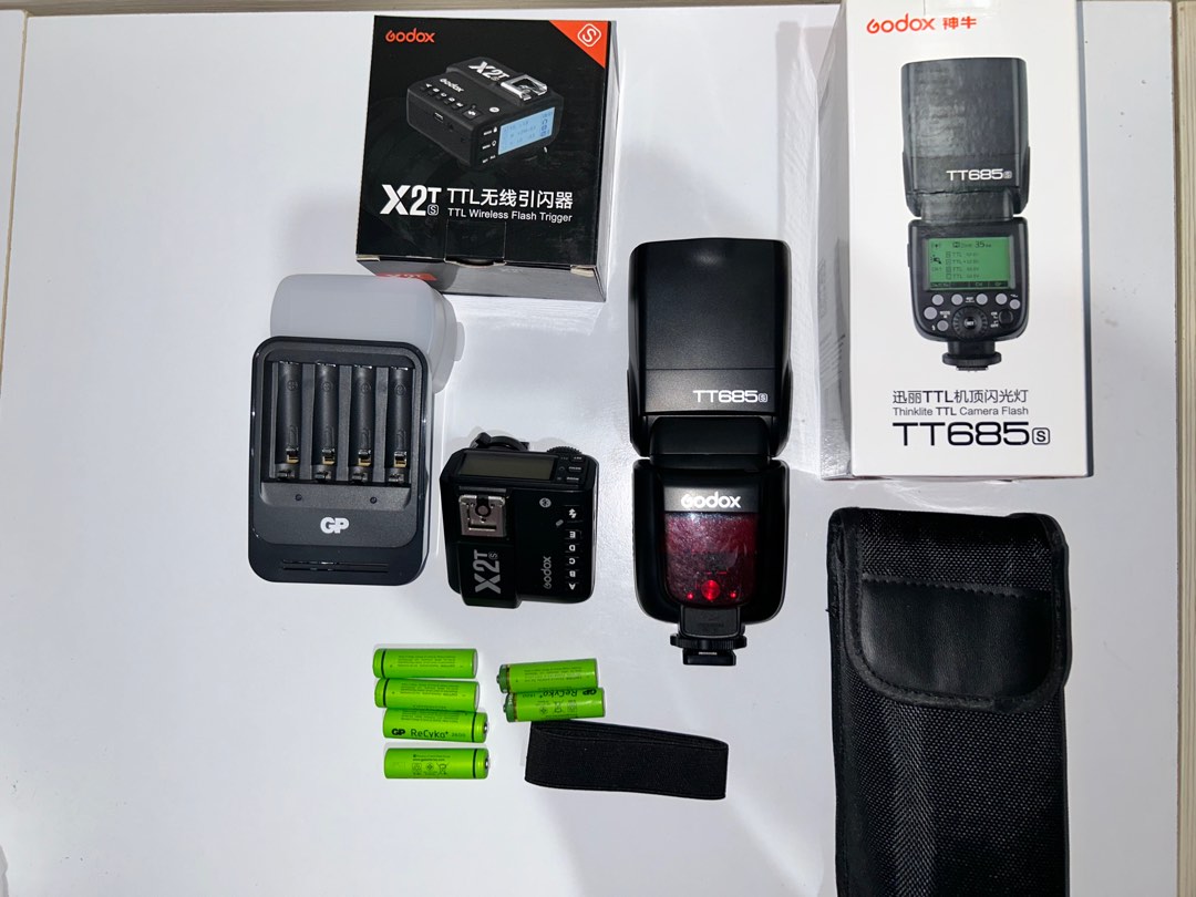 Godox TT685閃燈+ X2T引閃For Sony, 攝影器材, 攝影配件, 閃光燈