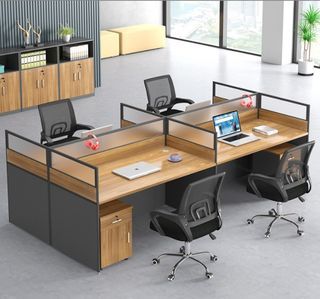 H105 Executive Workstation w high partion, with/without pedestal/cabinet, Home Office Table,System,Furniture study desk,Cubicle,Straight Shape Divider Set computer chair