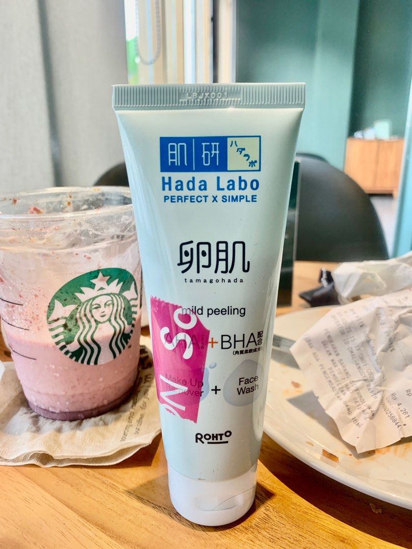 Hada Labo Face Wash + Make Up Remover (AHA+BHA), Kesehatan & Kecantikan, Kulit, Sabun & Tubuh di