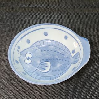 Hand Painted Flounder Fish Ceramic Tonsui Bowl
