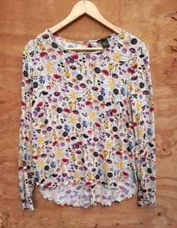H&M Multicolored Long Sleeve Blouse Top