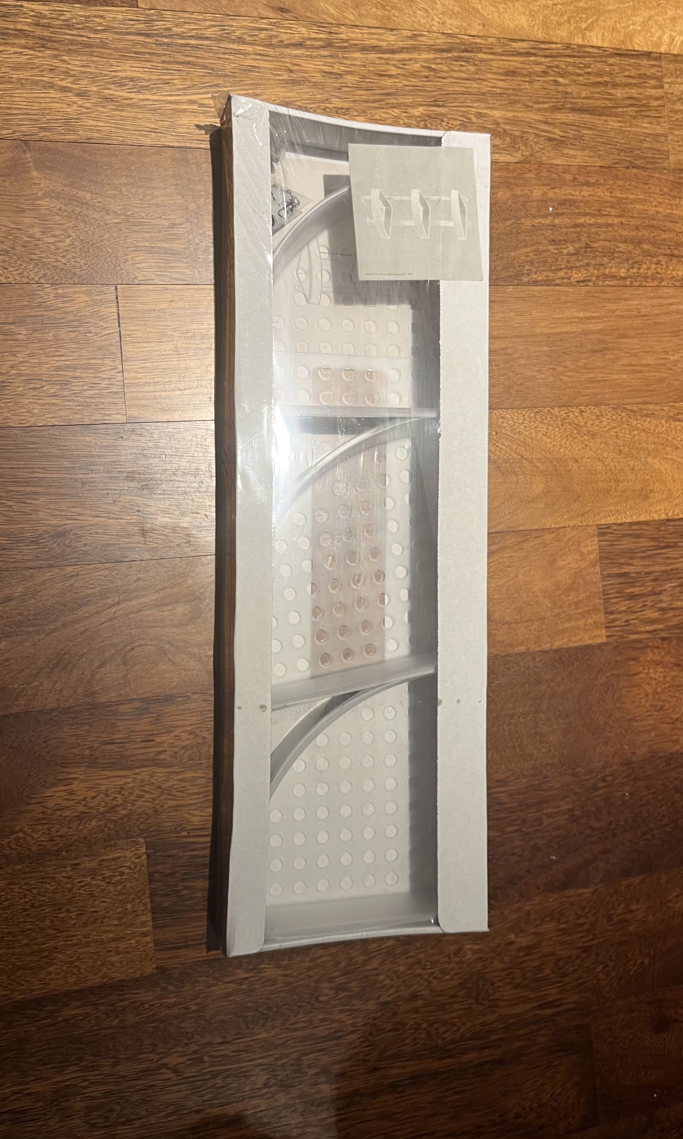 IKEA GRUNDTAL (STAINLESS STEEL CORNER WALL SHELF UNIT (26 X 58 CM