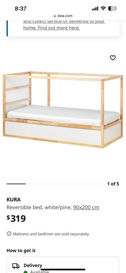 IKEA Kura bunk bed PLUS mattress, Babies & Kids, Baby Nursery & Kids