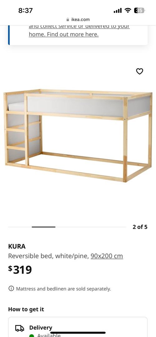 IKEA Kura bunk bed PLUS mattress, Babies & Kids, Baby Nursery & Kids