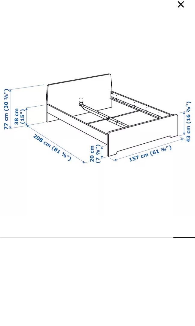 Ikea Queen Bed, Furniture & Home Living, Furniture, Bed Frames