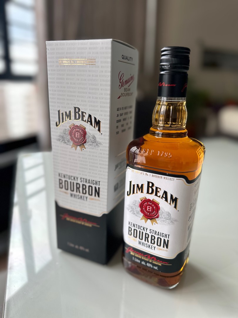 Jim Beam 1L, Food & Drinks, Alcoholic Beverages on Carousell