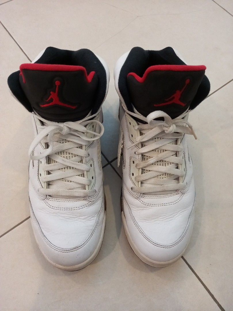 Air Jordans Retro 5 White University Red Black WTS