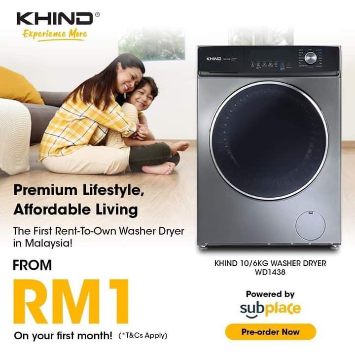 Khind Washer Dryer 2in1, TV & Home Appliances, Washing Machines and
