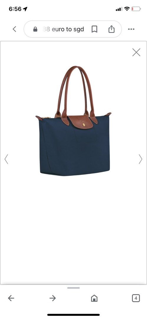 Le Pliage Original M Tote bag Navy - Recycled canvas (L2605089P68)