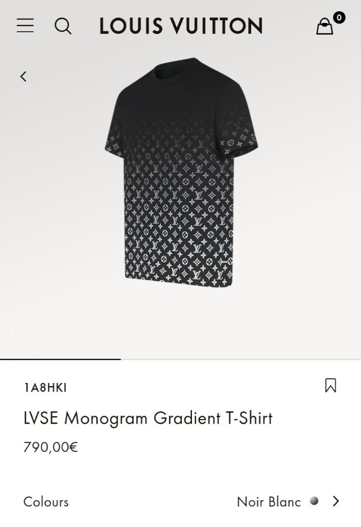 LVSE Monogram Gradient T-Shirt - Luxury Black