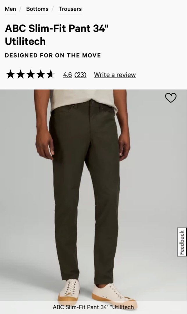 ABC Slim-Fit 5 Pocket Pant 34L *Utilitech, Men's Trousers, lululemon