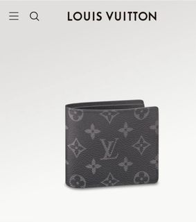 Louis Vuitton Blue Taurillon Leather Slender Wallet M80590 w/ Receipt LV