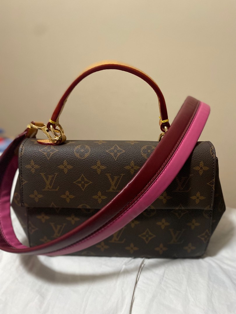 LV cluny with pink strap monogram, Women's Fashion, Bags & Wallets