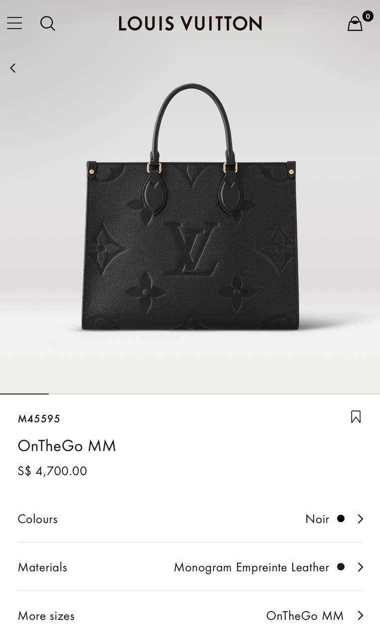 LV OnTheGo MM Monogram Empreinte Leather - Noir, Luxury, Bags & Wallets on  Carousell