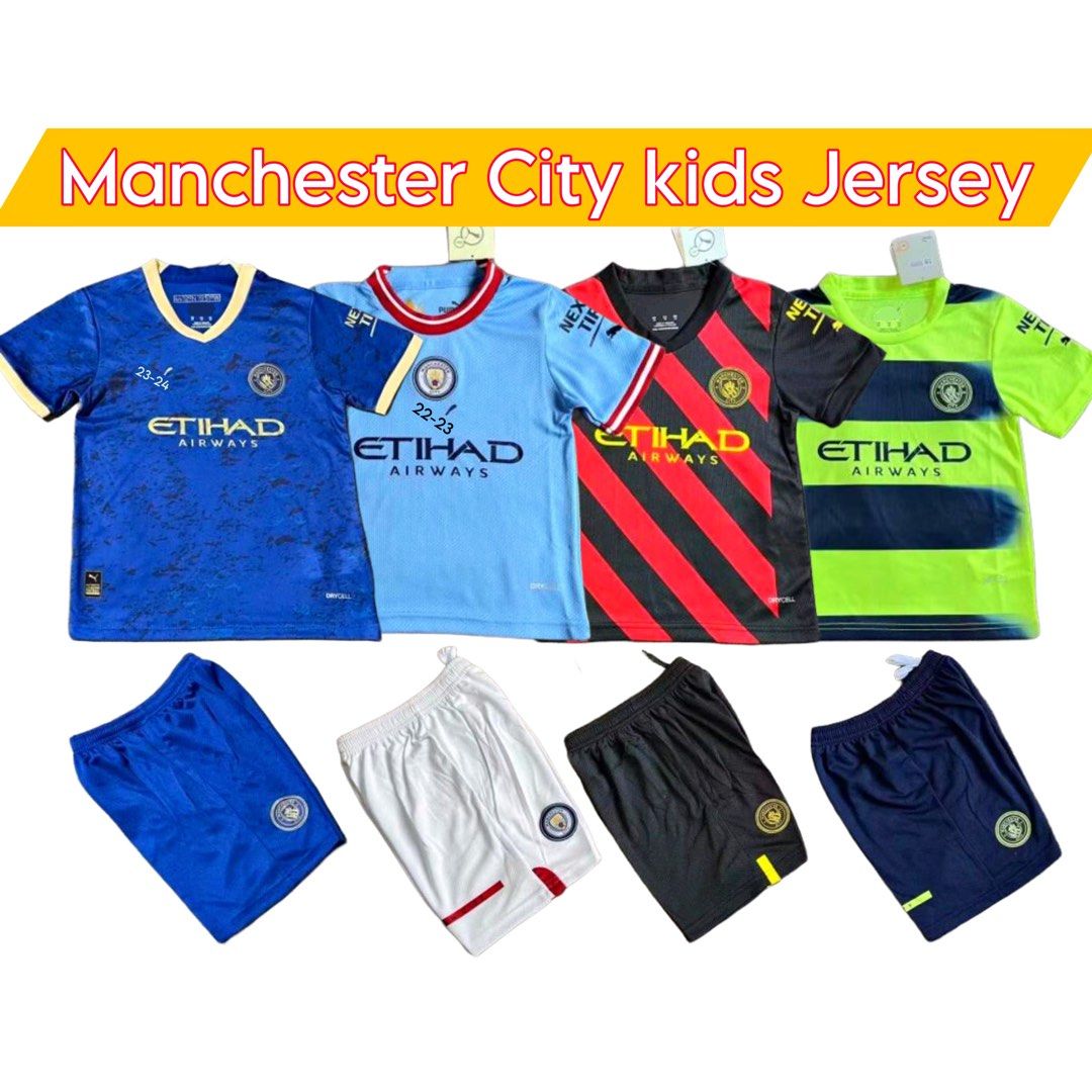 Mcfc Kids' Man City Home Long Sleeve Jersey 2023/24