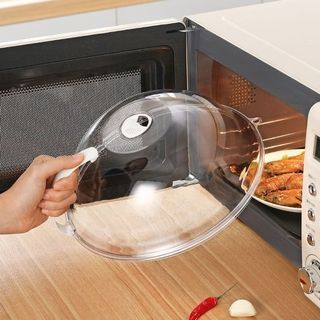 Classic Microwave Food Anti-Sputtering Cover Washable Transparent Microwave  Plate Cover with Handle Steam Vents Keeps Microwave Oven Clean 