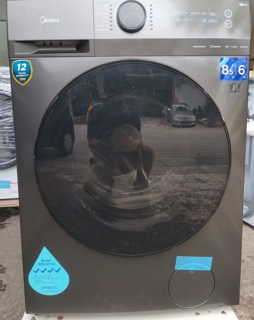 Midea 8.5/6Kg FrontLoad Washer/Dryer MF200D85B, TV & Home Appliances