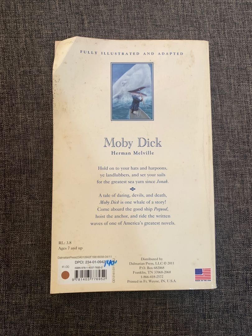 Moby Dick (Category: Storybooks) located in Bacoor. Submitted by shop.ltph (Listing ID 1221754478, Image 2). Description: Moby Dick Preloved Sold as-is No other photos.