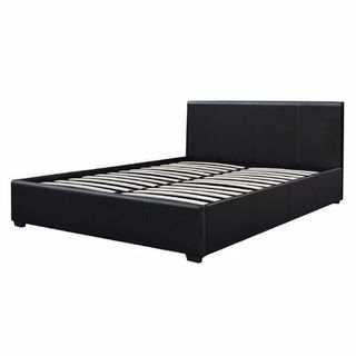 Monica Gas Lift PU Leather Double Bedframe (Black) is ON SALE!!!