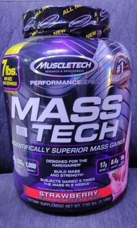 Muscletech, Mass Tech, Performance Series, Mass Gainer, 3.18kg, Strawberry, Fitness, Muscle, Gym, Protein, Protein Shake