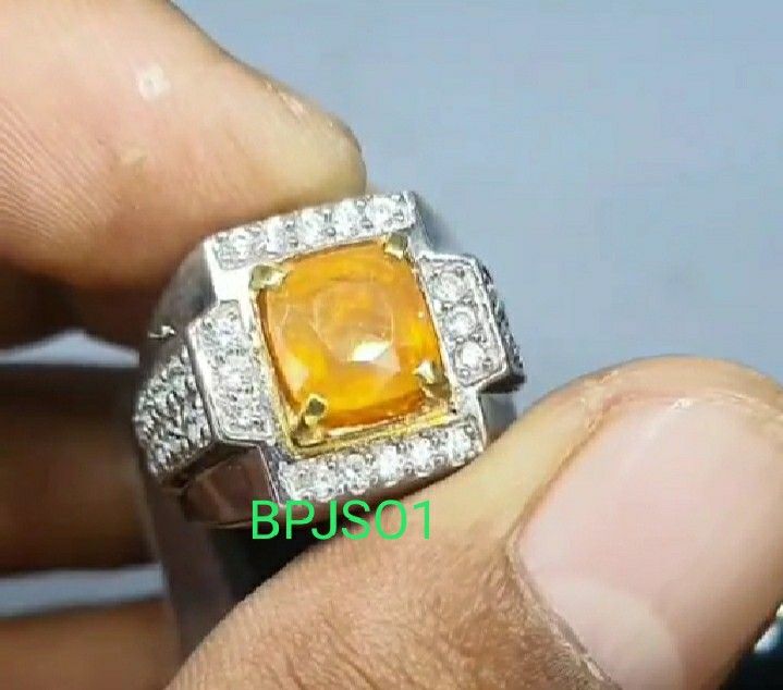 Natural orange sapphire bersertifikat, Barang Mewah, Aksesoris di
