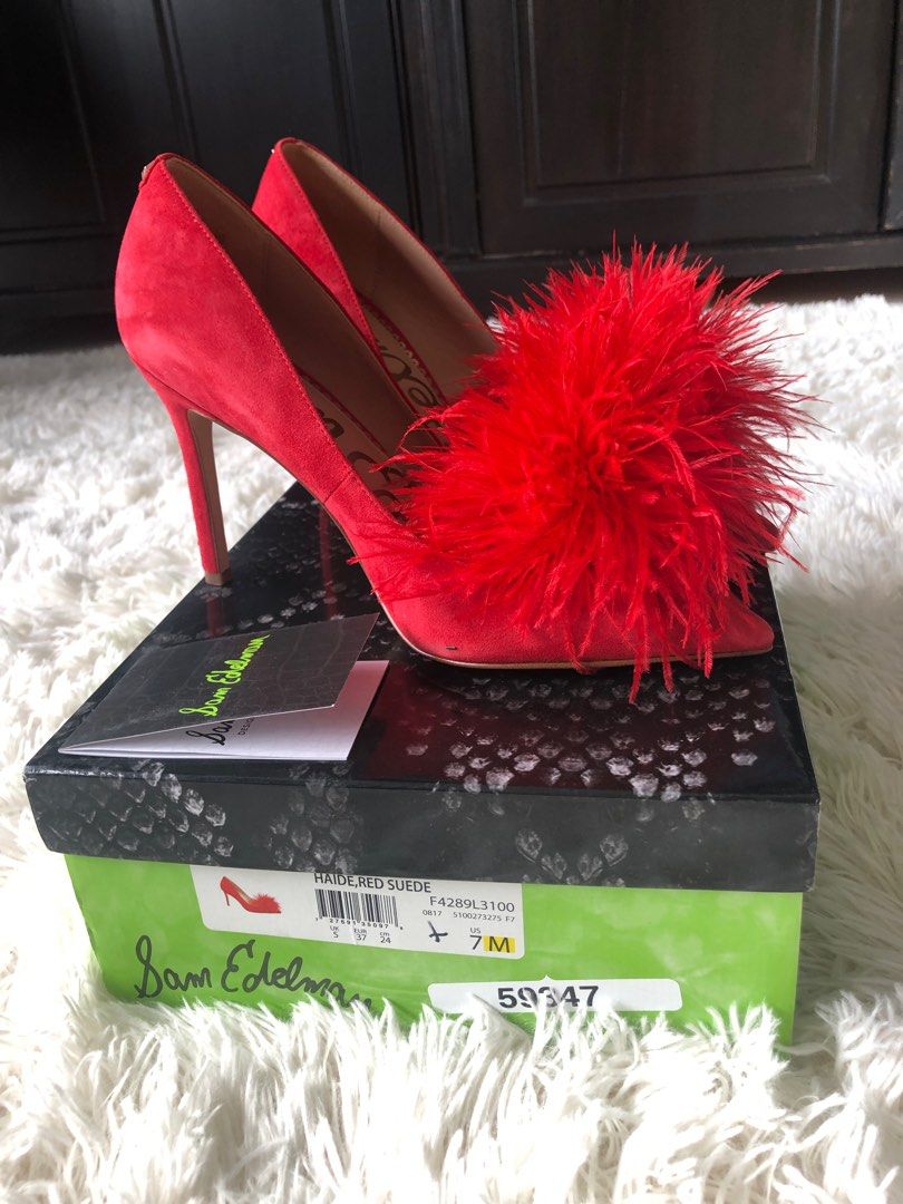 Sam edelman shop red suede pumps