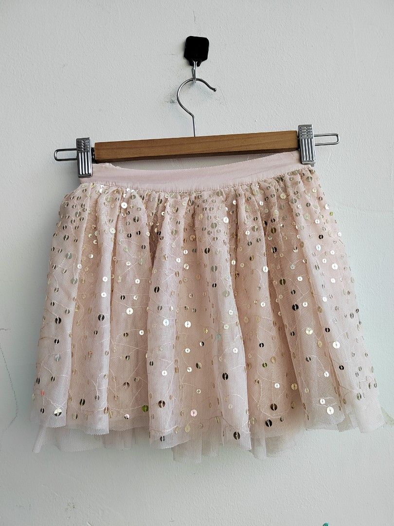 Next Kids Girls Stylish Print Rose Gold Shimmering Tulle high