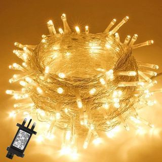 (No box - Note: US 2pin plug) Christmas String Lights, GlobaLink 10m/33FT 100led Indoor Outdoor Christmas Lights, IP44 Waterproof Christmas Fairy Lights with 8 Modes and Memory Function for Xmas Party Garden Wedding Decoration (Warm White)
