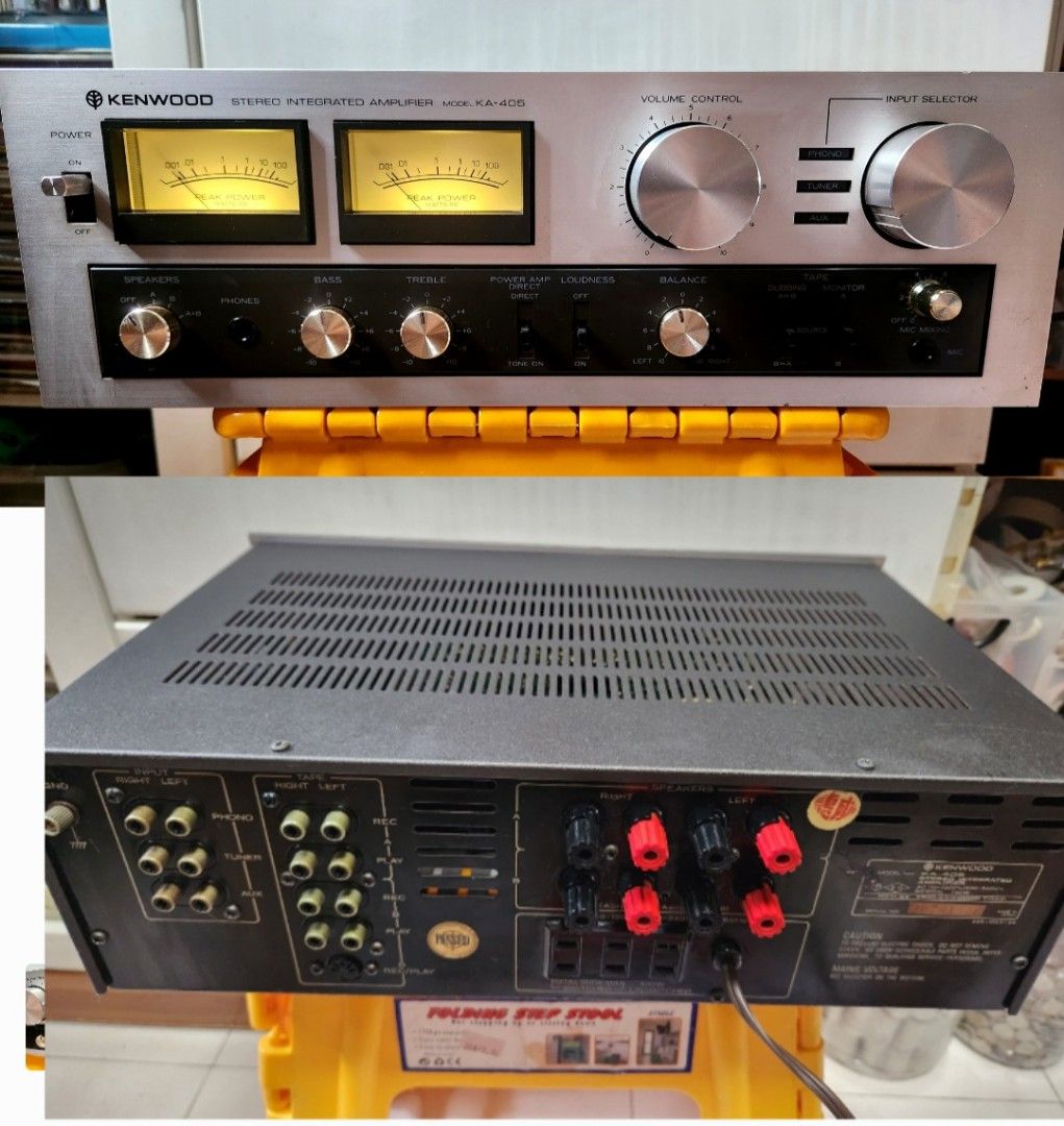 Old vintage KENWOOD KA405 Stereo integrated Amplifier.Input (AUX