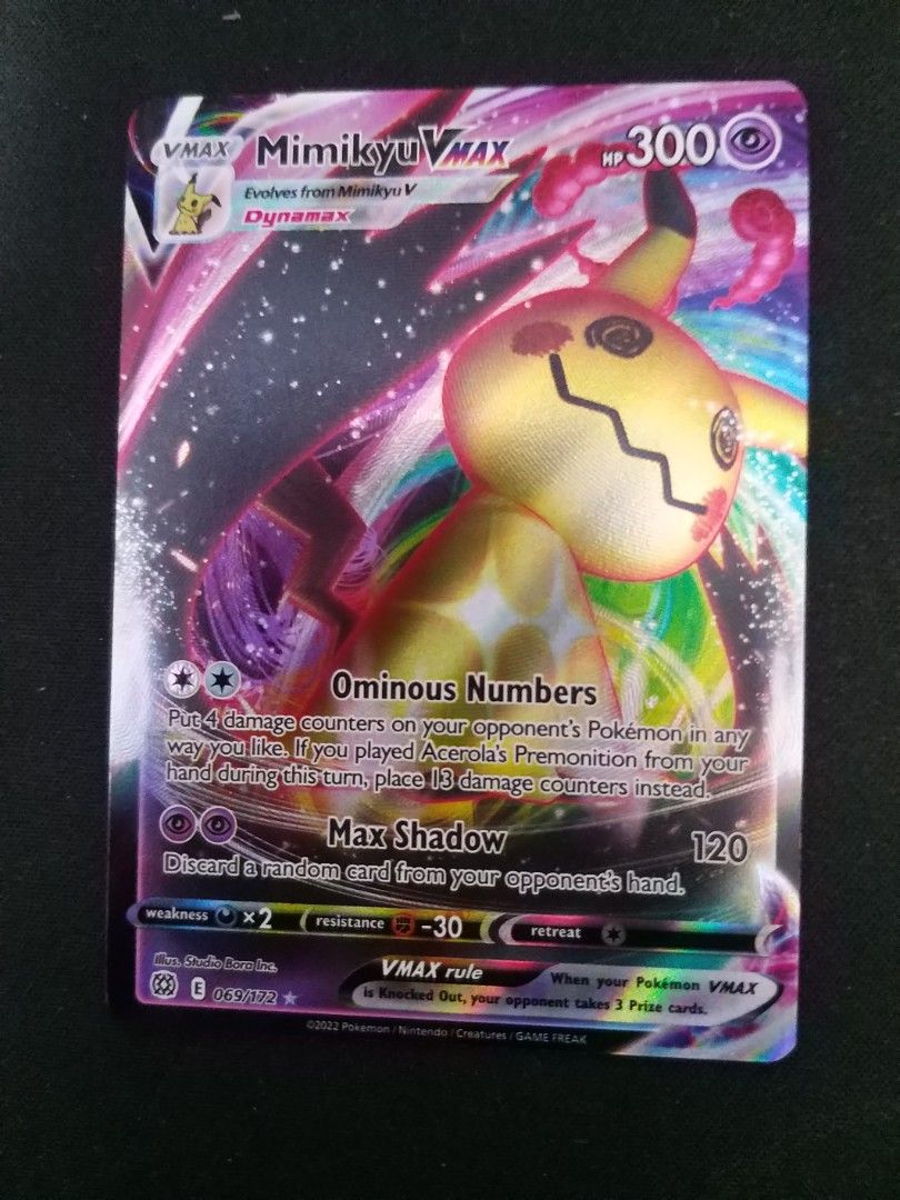 Mimikyu V & Vmax 069/172 Estrelas brilhantes – Lote de cartas