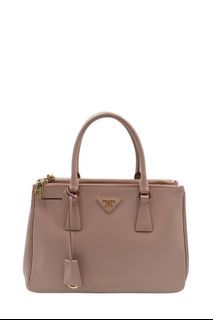 Prada Cobalto Saffiano Leather Double Zip Small Tote Bag BN1801