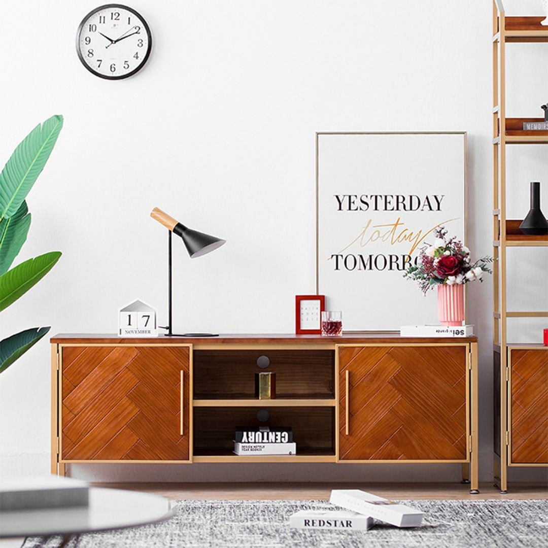 Presenthem Herringbone TV Console, Furniture & Home Living, Furniture