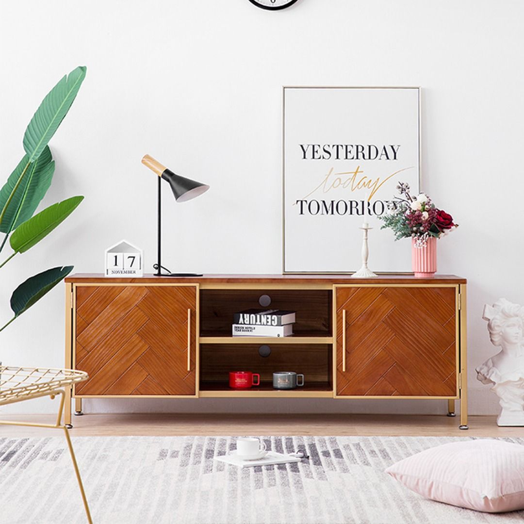 Presenthem Herringbone TV Console, Furniture & Home Living, Furniture
