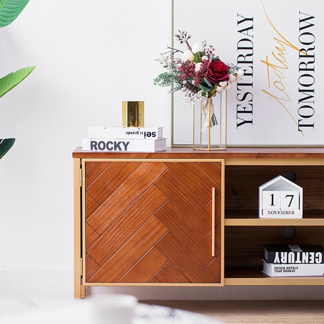 Presenthem Herringbone TV Console, Furniture & Home Living, Furniture