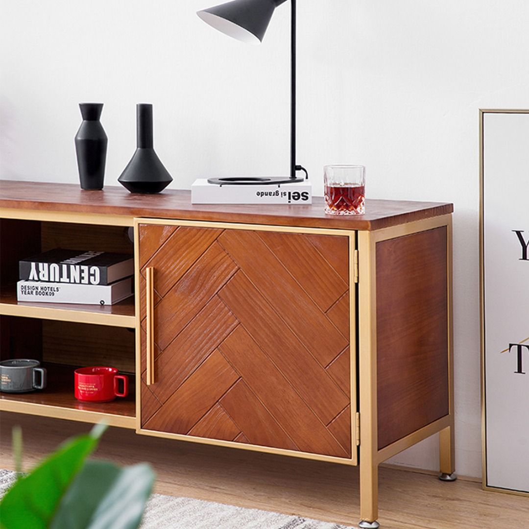 Presenthem Herringbone TV Console, Furniture & Home Living, Furniture