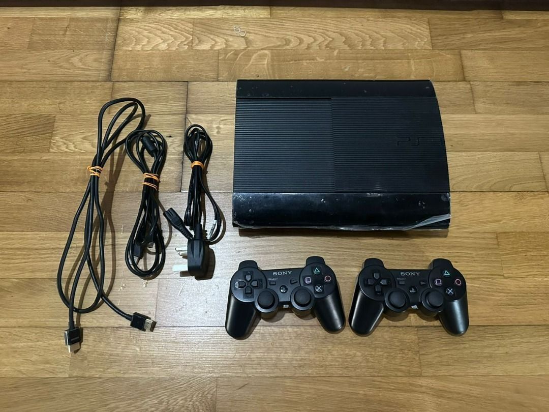 PS3 500GB SUPER SLIM JAILBREAK FULL SET 2 CONTROLLER GAMES