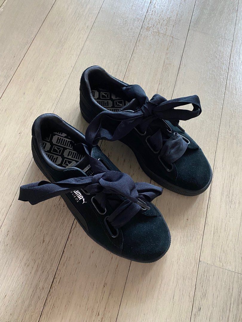 Puma suede heart ep black cheap