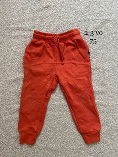 Red Orange Jogging pants, long pants with pockets unisex
