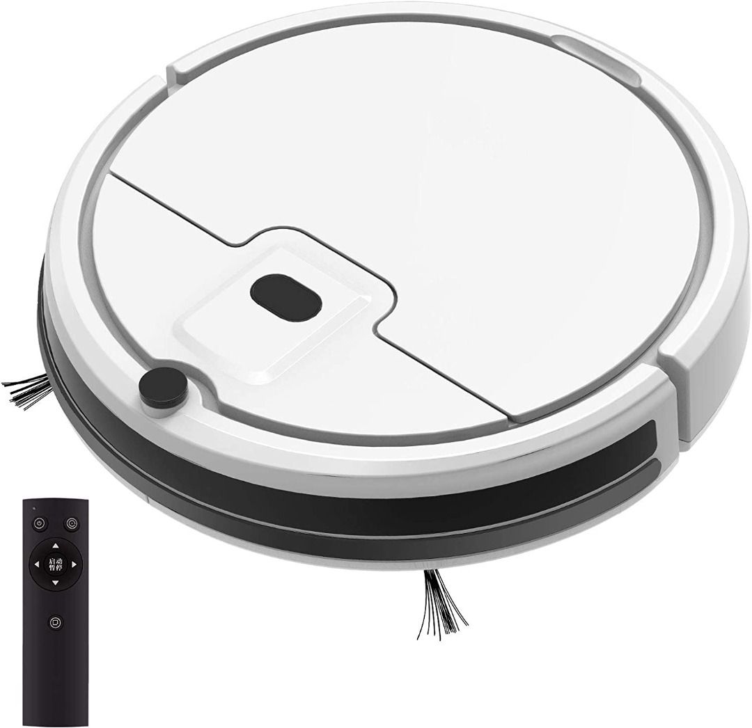 Robot Vacuum Cleaner Auto Self-Charging Robotic Vacuum 1800Pa Suction,Slim,  Quiet, Tangle-Free, Up to 150min Runtime Good for Pet Hair, Hard Floors,  Thin Carpets, Anti-Drop Floor Sweeper Robot (white), TV & Home Appliances