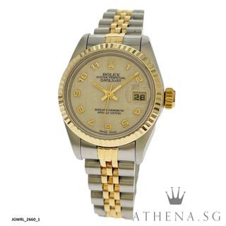 ROLEX HALF-GOLD OYSTER PERPETUAL LADIES DATEJUST 26MM “W” SERIES “JUBILEE NUMERAL DIAL” (WATCH ONLY) 69173  JGWRL_2660