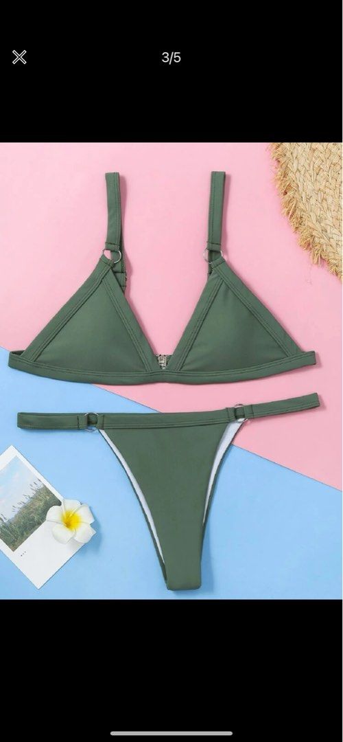 Shein green bikini set on Carousell